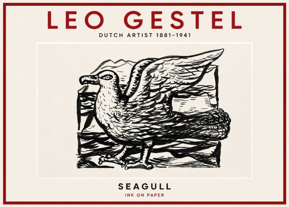 Leo Gestel Seagull No4 - Affiche