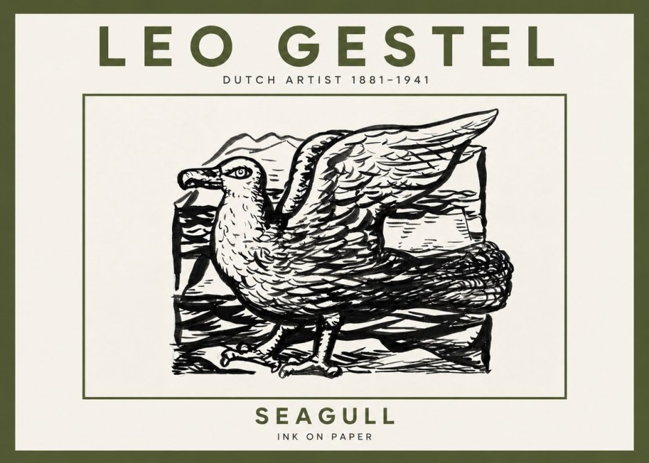 Leo Gestel Seagull No5 - Affiche
