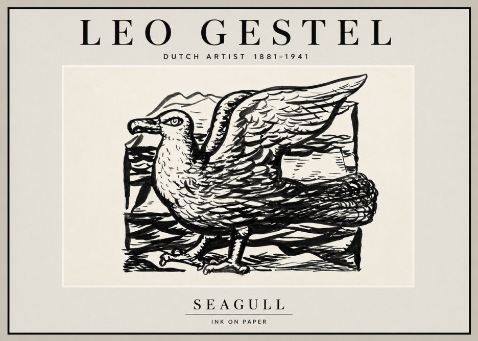 Leo Gestel Seagull No6 - Affiche