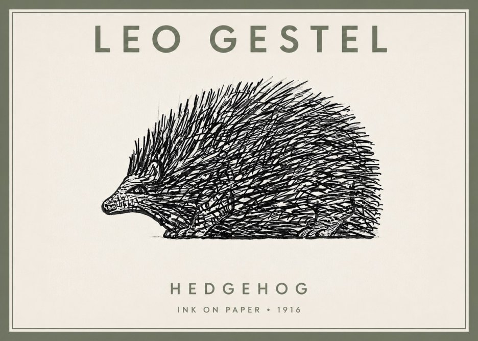Leo Gestel Hedgehog No2 - Affiche