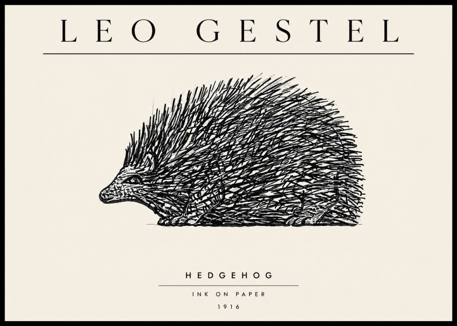 Leo Gestel Hedgehog No3 - Affiche