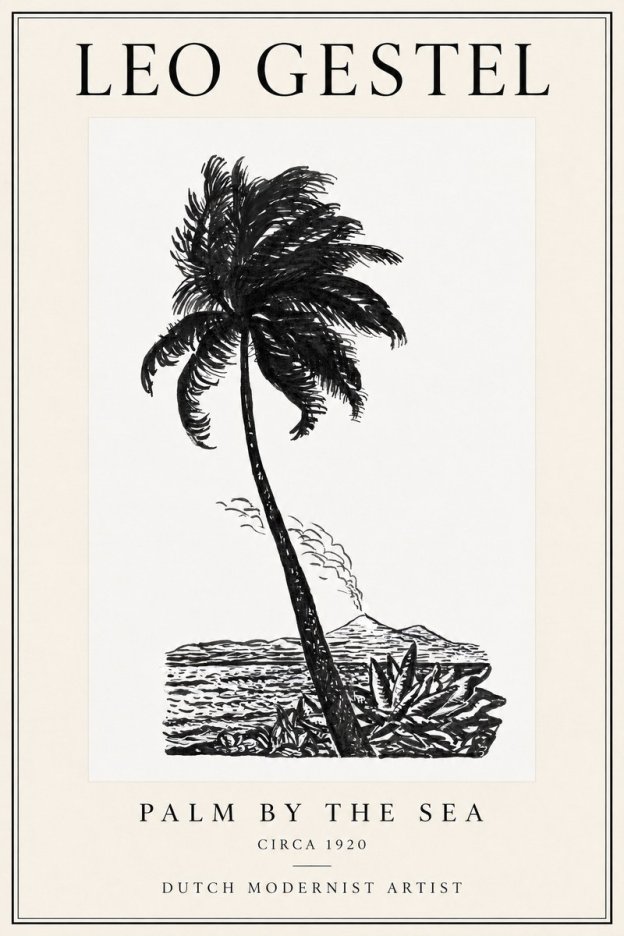 Leo Gestel Palm by the Sea No1 - Affiche