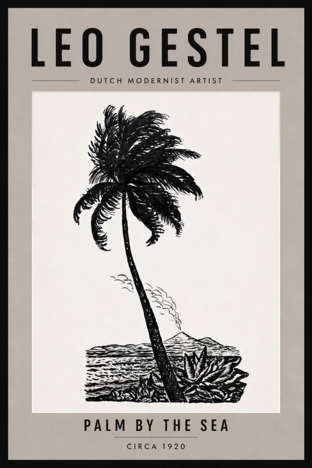 Leo Gestel Palm by the Sea No4 - Affiche