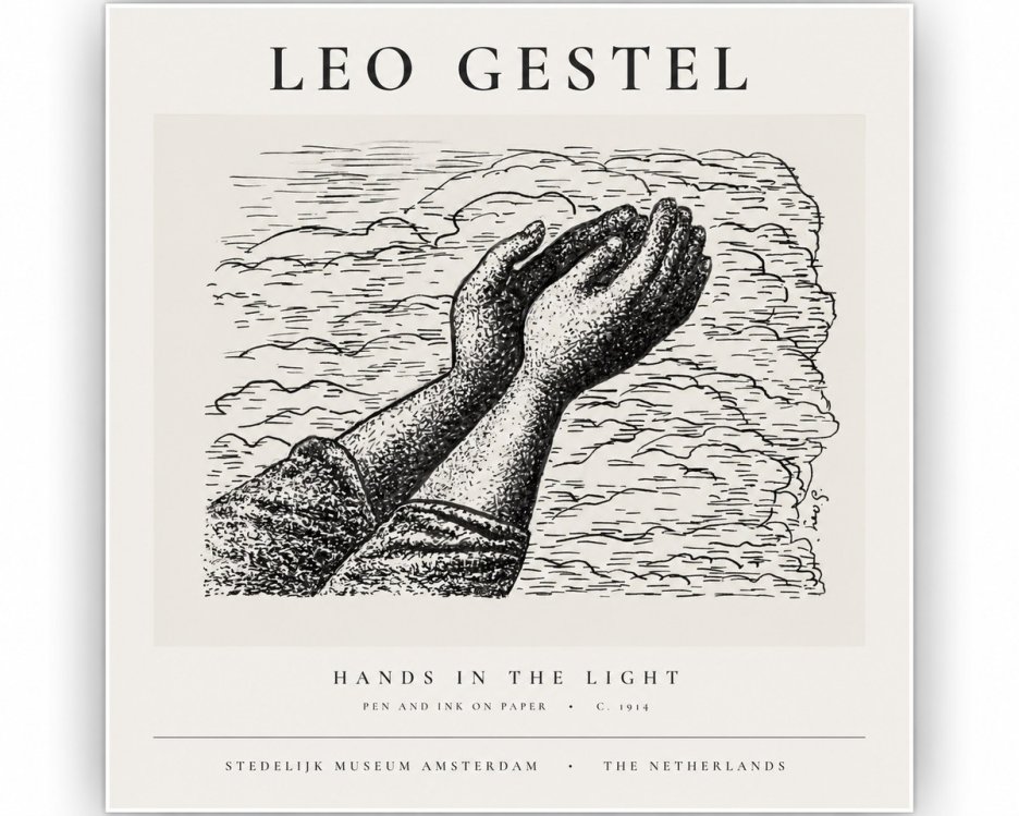 Leo Gestel Hands in the Light No1 - Affiche