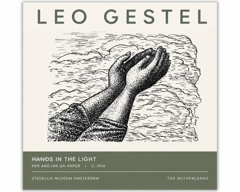 Leo Gestel Hands in the Light No4 - Affiche