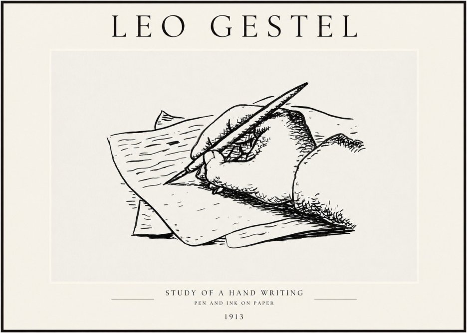 Leo Gestel Study of a Hand Writing No1 - Affiche