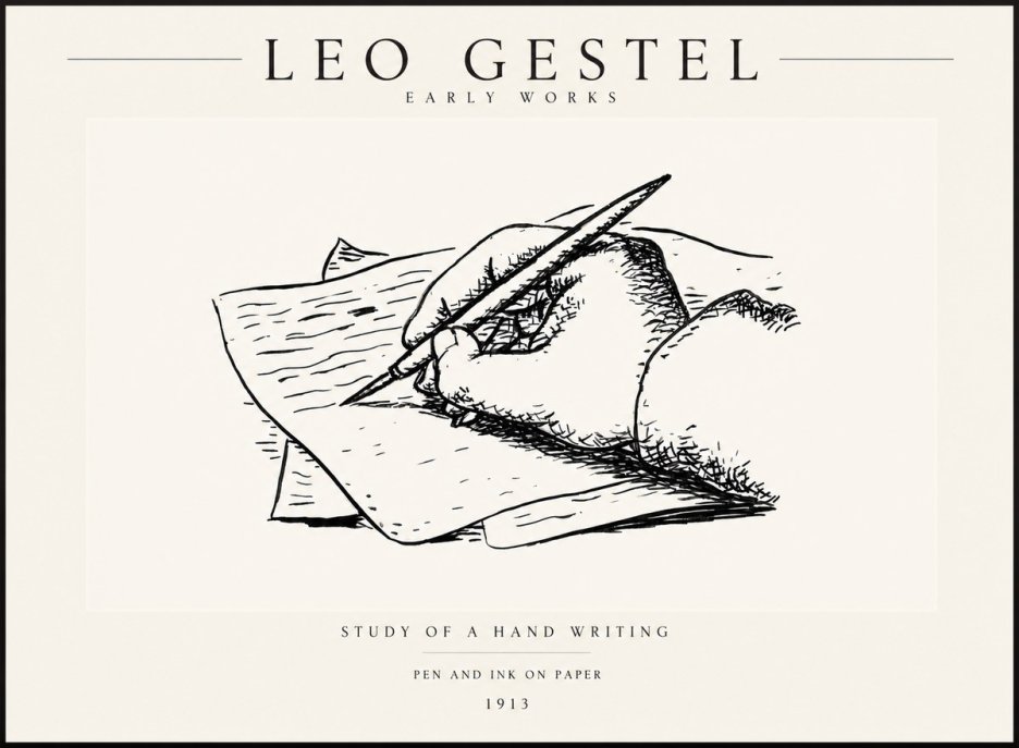 Leo Gestel Study of a Hand Writing No3 - Affiche