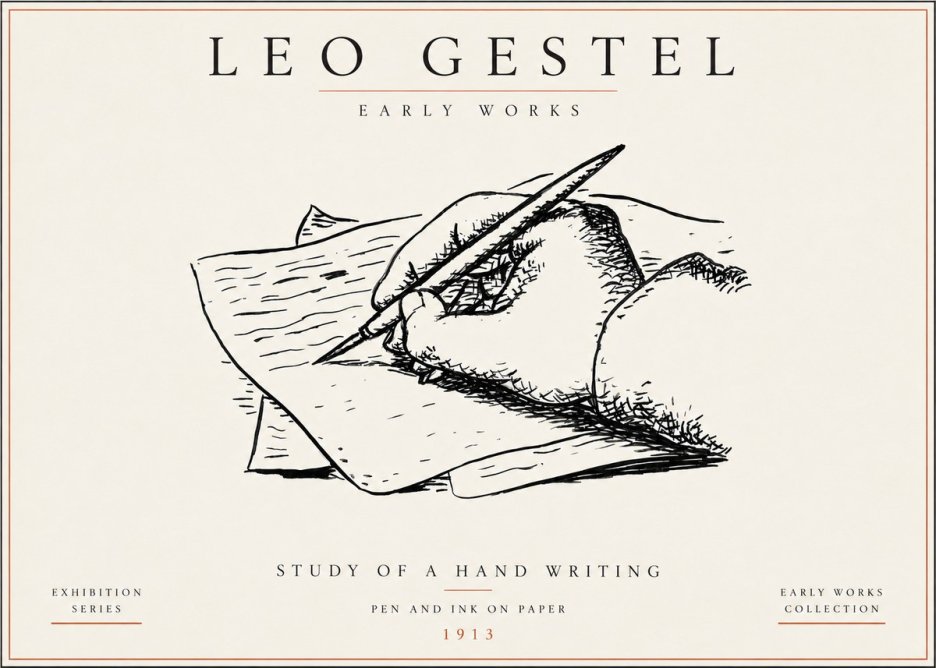 Leo Gestel Study of a Hand Writing No5 - Affiche