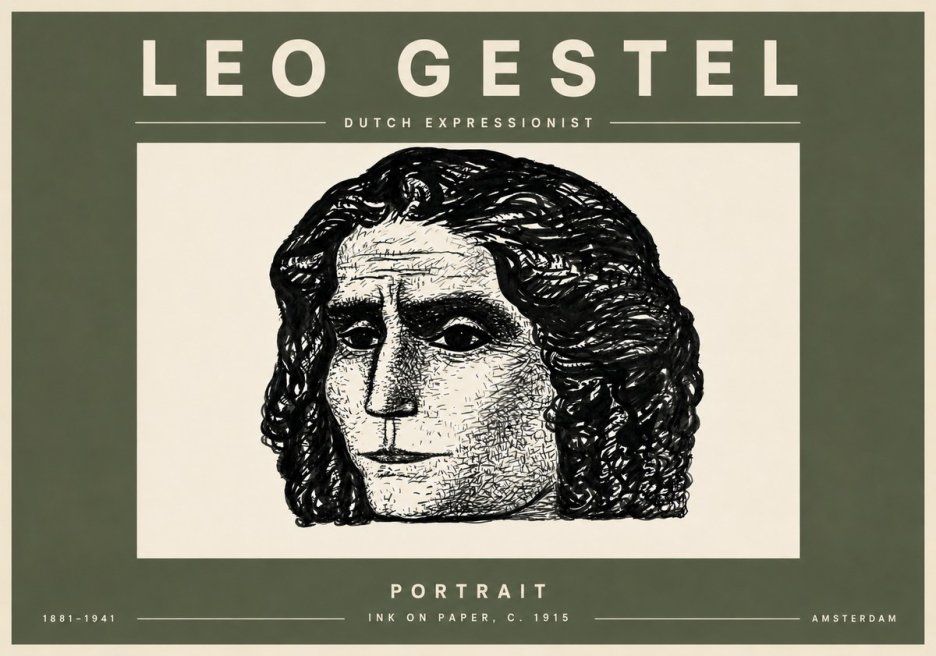 Leo Gestel Portrait No4 - Affiche