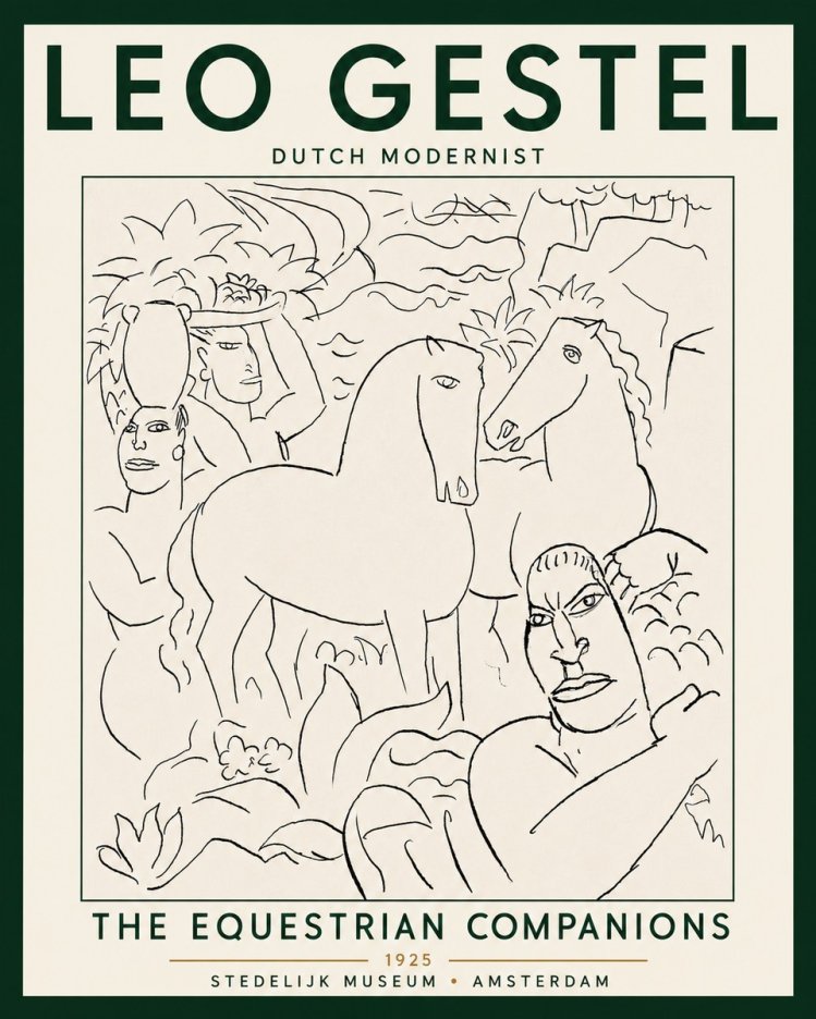 Leo Gestel The Equestrian Companions No5 - Affiche