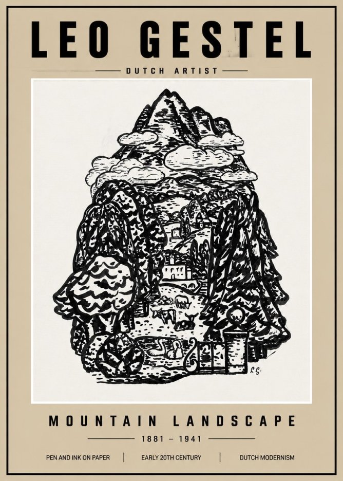 Leo Gestel Mountain Landscape No3 - Affiche