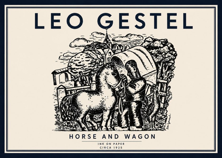 Leo Gestel Horse and Wagon No6 - Affiche