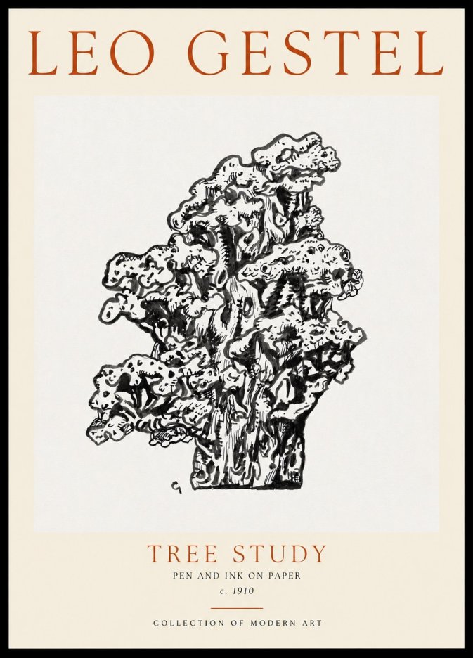 Leo Gestel Tree Study No3 - Affiche