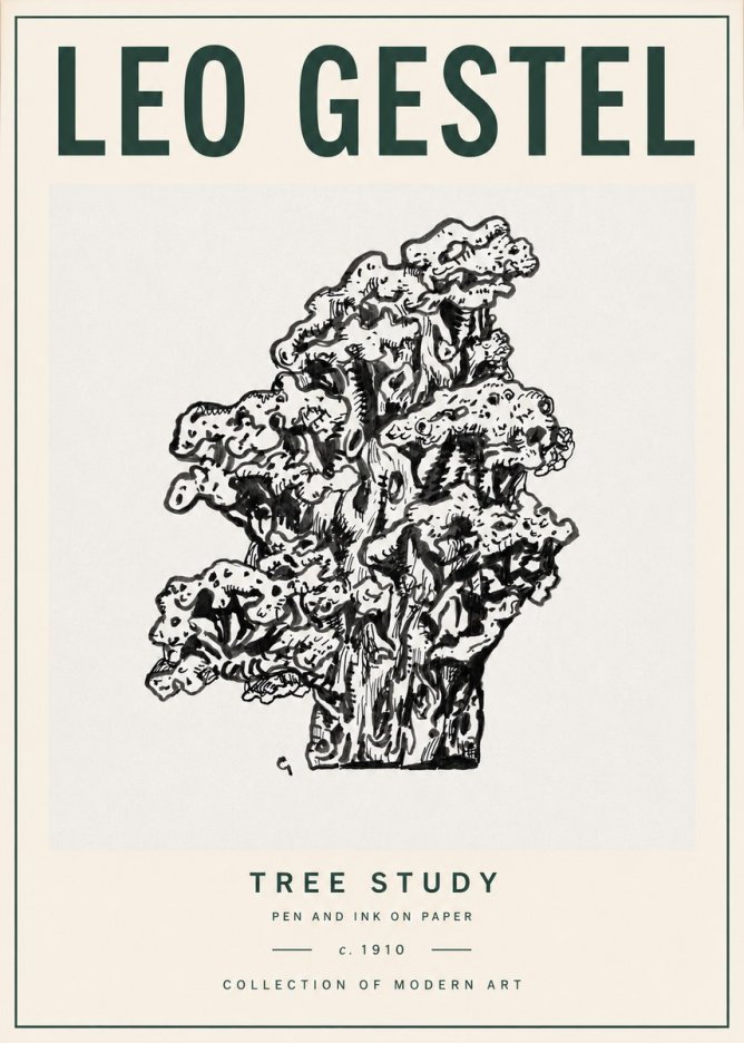 Leo Gestel Tree Study No4 - Affiche