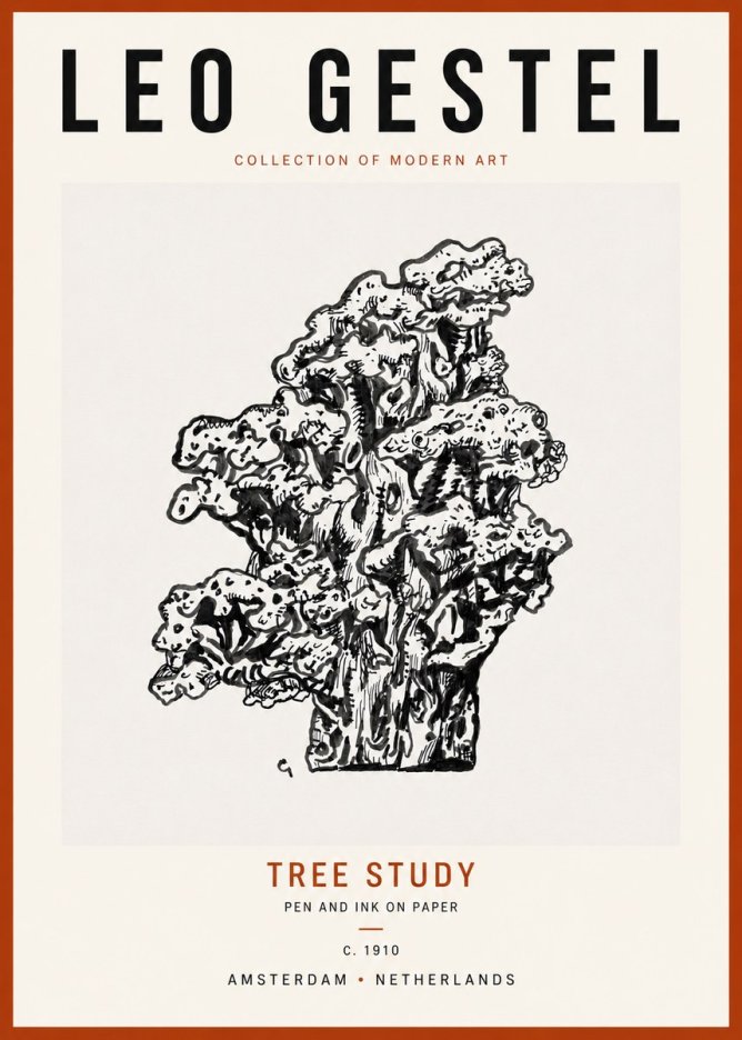 Leo Gestel Tree Study No6 - Affiche