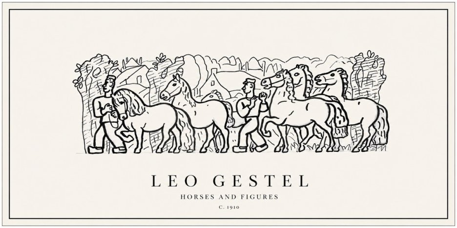 Leo Gestel Horses and Figures No1 - Affiche