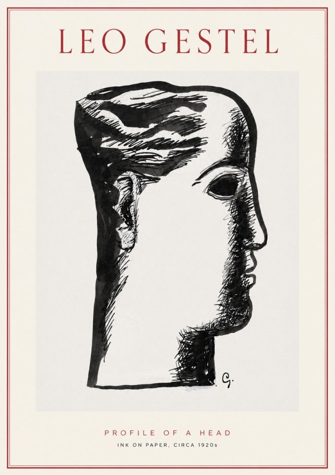 Leo Gestel Profile of a Head No2 - Affiche