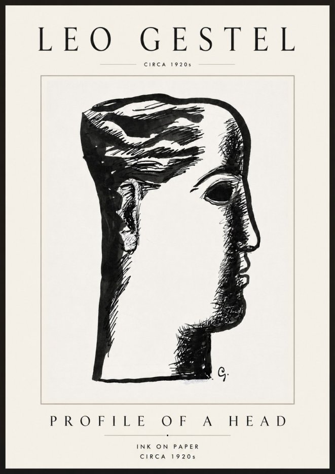 Leo Gestel Profile of a Head No6 - Affiche
