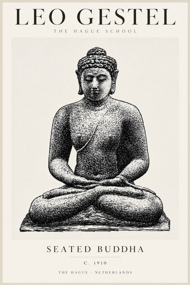 Leo Gestel Seated Buddha No2 - Affiche