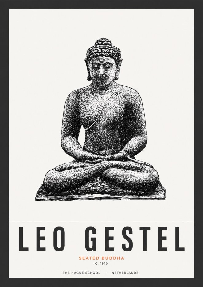 Leo Gestel Seated Buddha No3 - Affiche