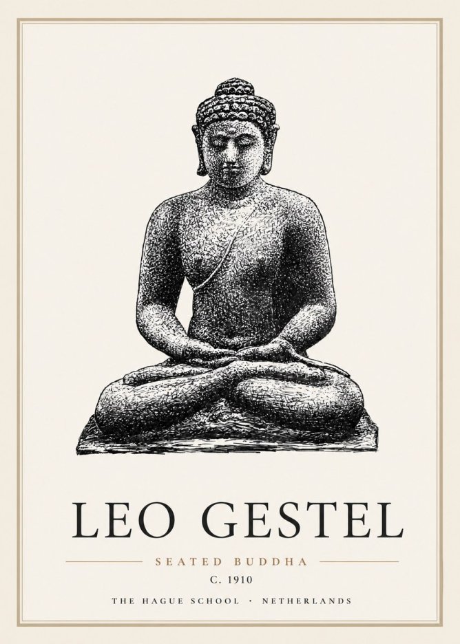 Leo Gestel Seated Buddha No5 - Affiche