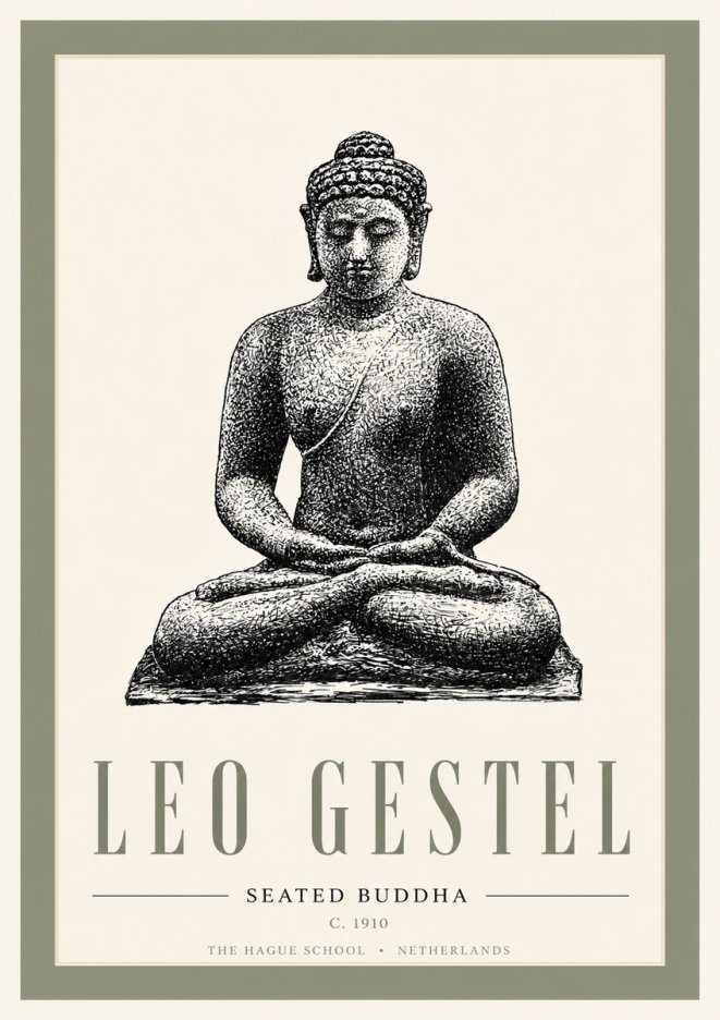 Leo Gestel Seated Buddha No6 - Affiche