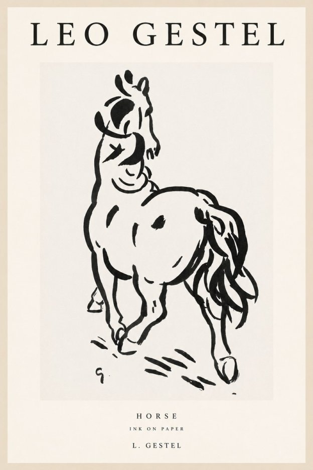 Leo Gestel Horse No1 - Affiche