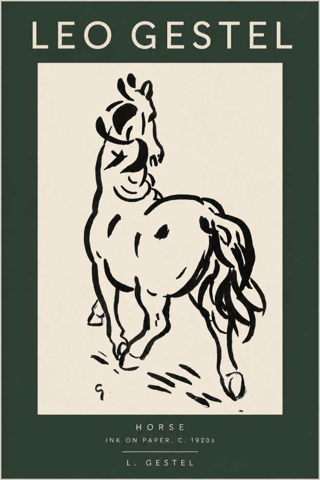 Leo Gestel Horse No2 - Affiche