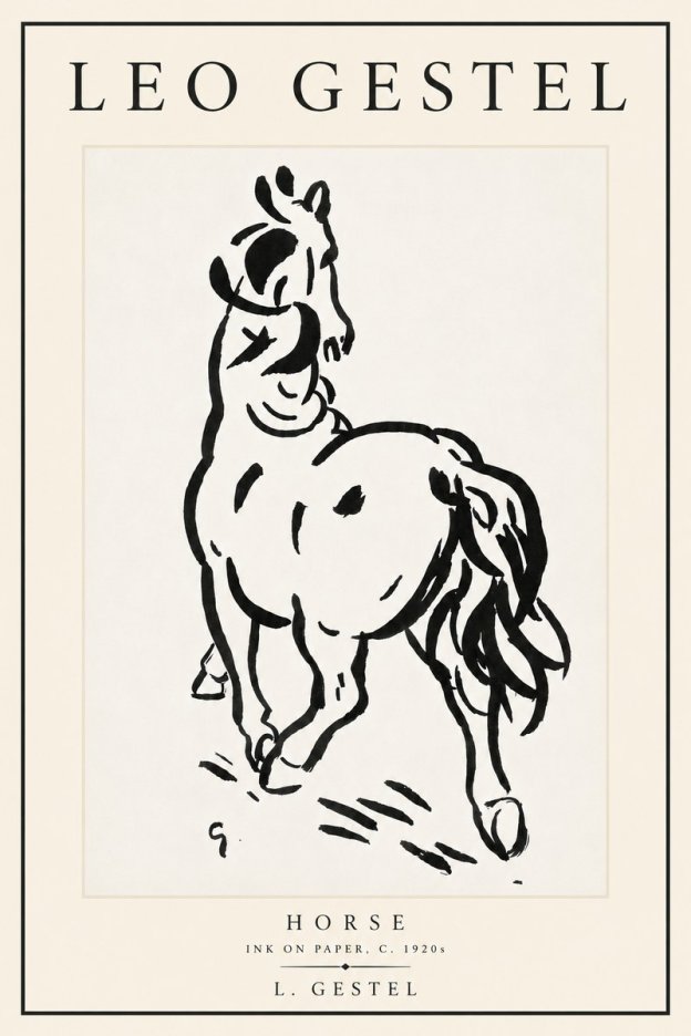 Leo Gestel Horse No5 - Affiche
