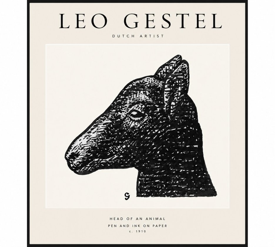 Leo Gestel Head of an Animal No1 - Affiche