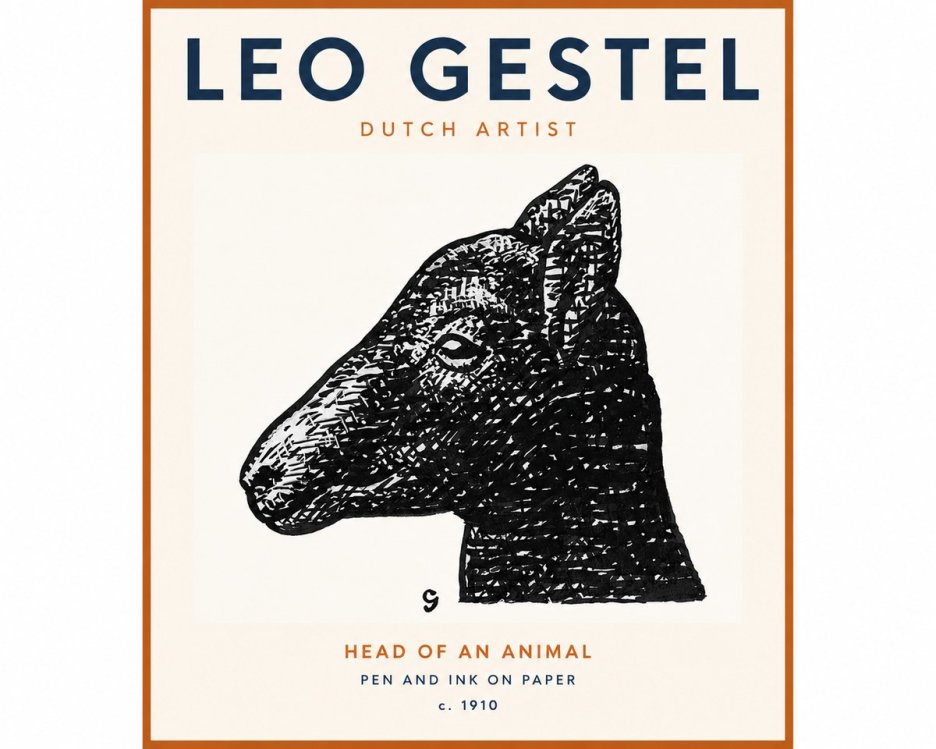 Leo Gestel Head of an Animal No2 - Affiche