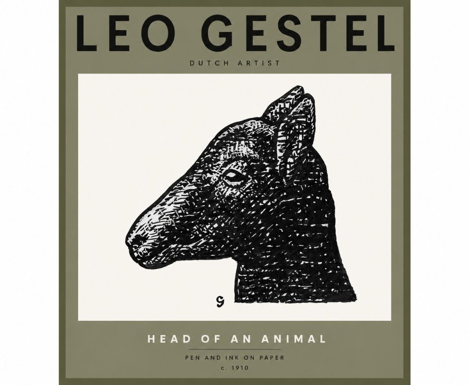 Leo Gestel Head of an Animal No3 - Affiche