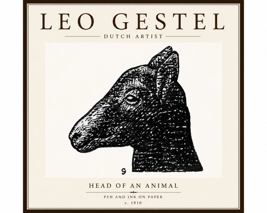 Leo Gestel Head of an Animal No6 - Affiche