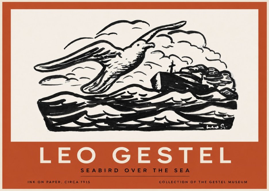 Leo Gestel Seabird over the Sea No3 - Affiche