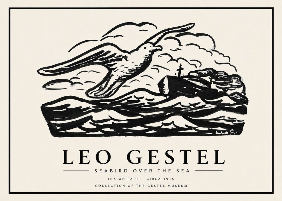 Leo Gestel Seabird over the Sea No4 - Affiche