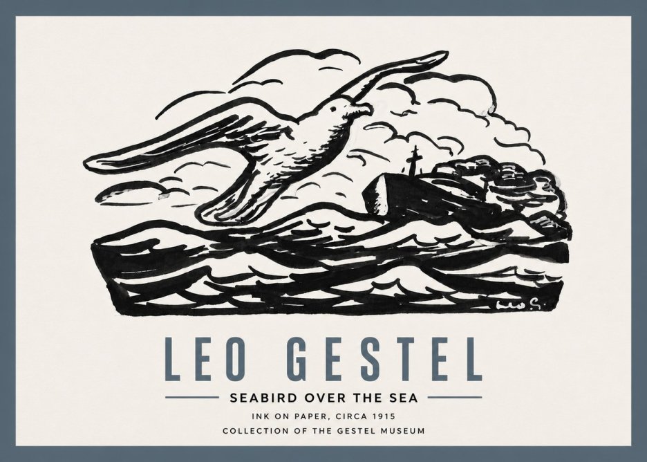 Leo Gestel Seabird over the Sea No5 - Affiche