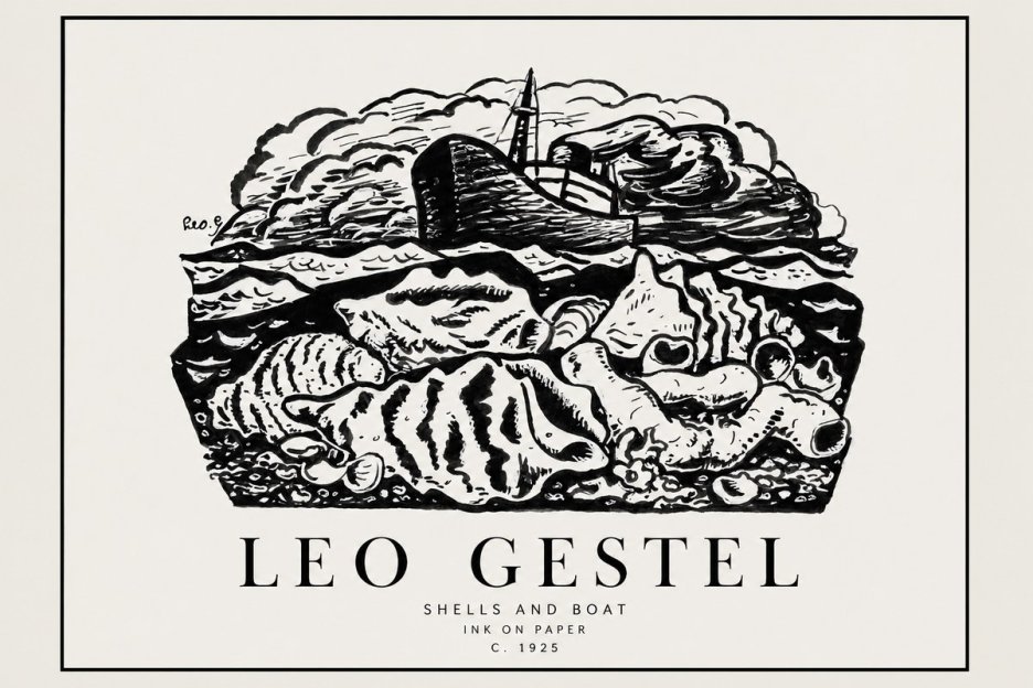 Leo Gestel Shells and Boat No1 - Affiche