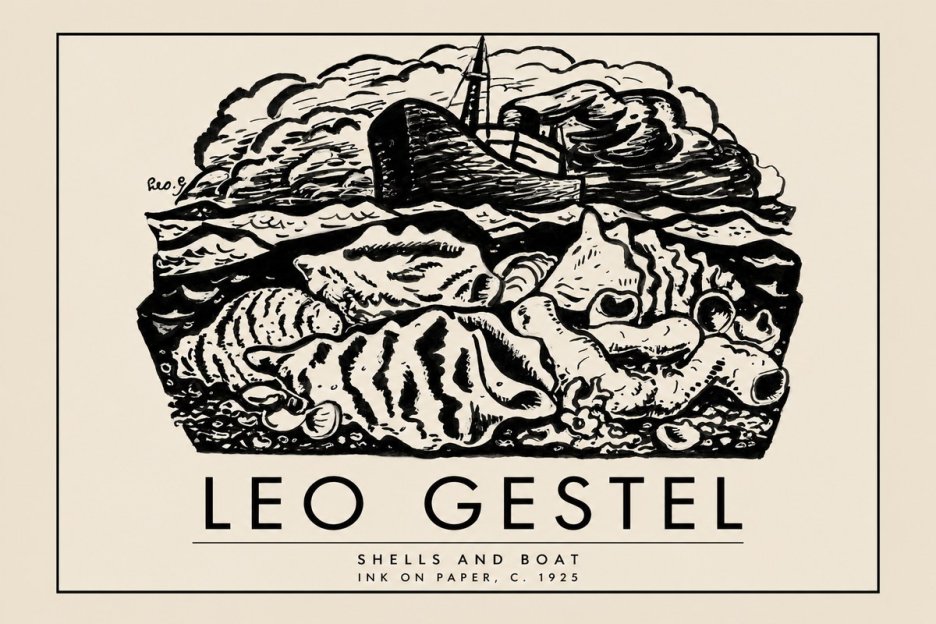 Leo Gestel Shells and Boat No2 - Affiche