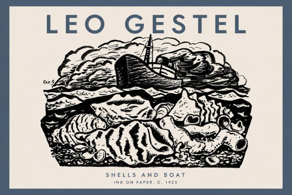 Leo Gestel Shells and Boat No3 - Affiche