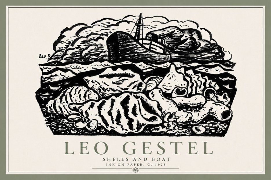 Leo Gestel Shells and Boat No6 - Affiche