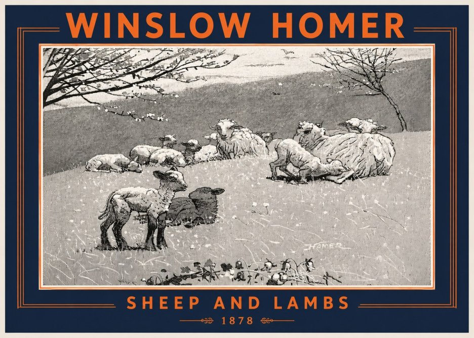 Winslow Homer Sheep and Lambs No3 - Affiche