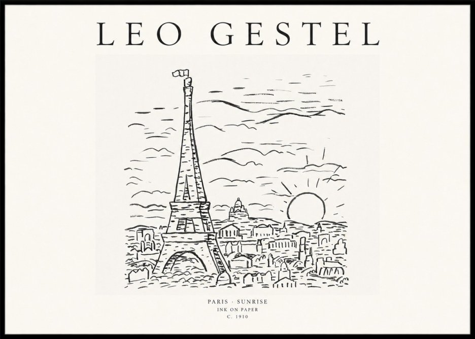 Leo Gestel Paris Sunrise No1 - Affiche