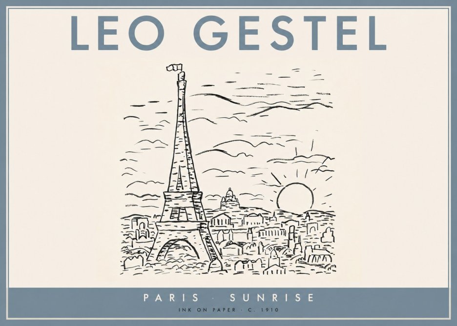 Leo Gestel Paris Sunrise No2 - Affiche