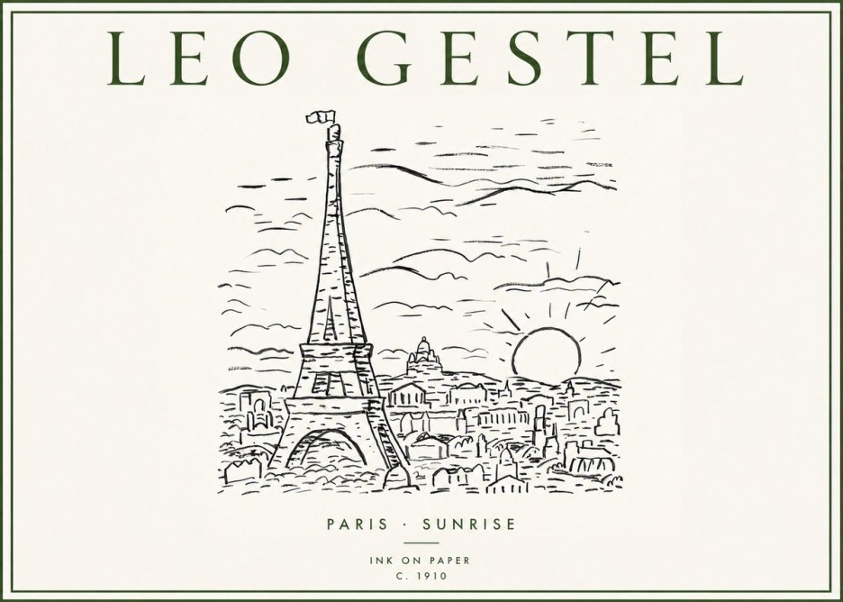 Leo Gestel Paris Sunrise No3 - Affiche