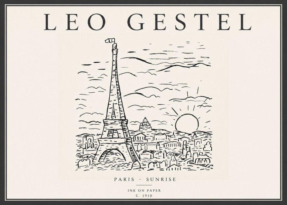 Leo Gestel Paris Sunrise No6 - Affiche