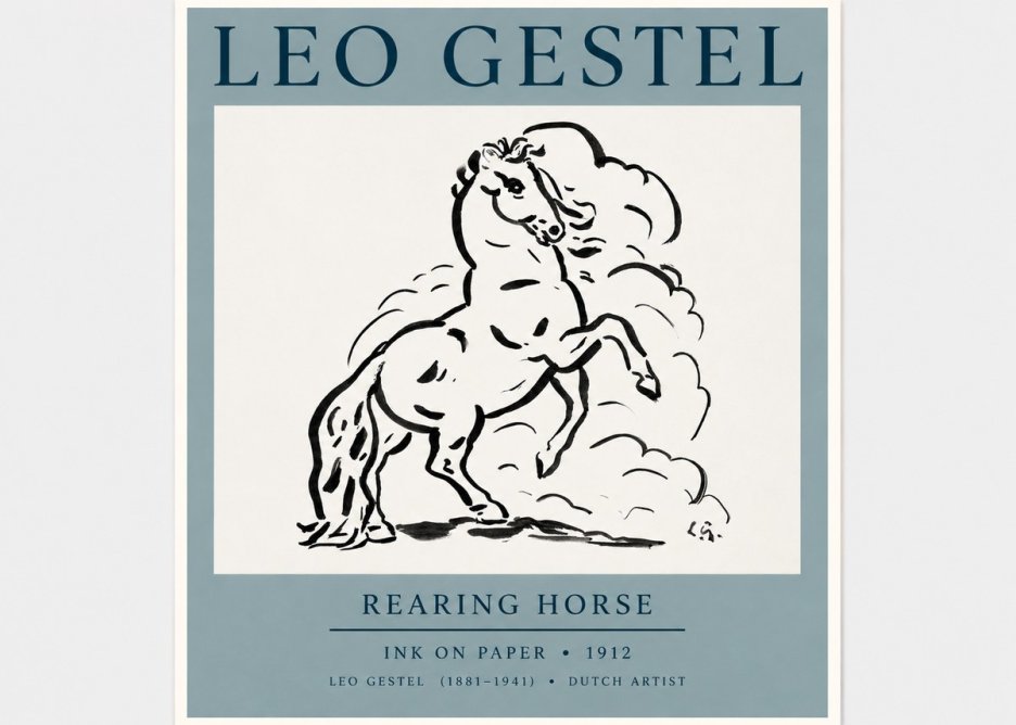 Leo Gestel Rearing Horse No2 - Affiche