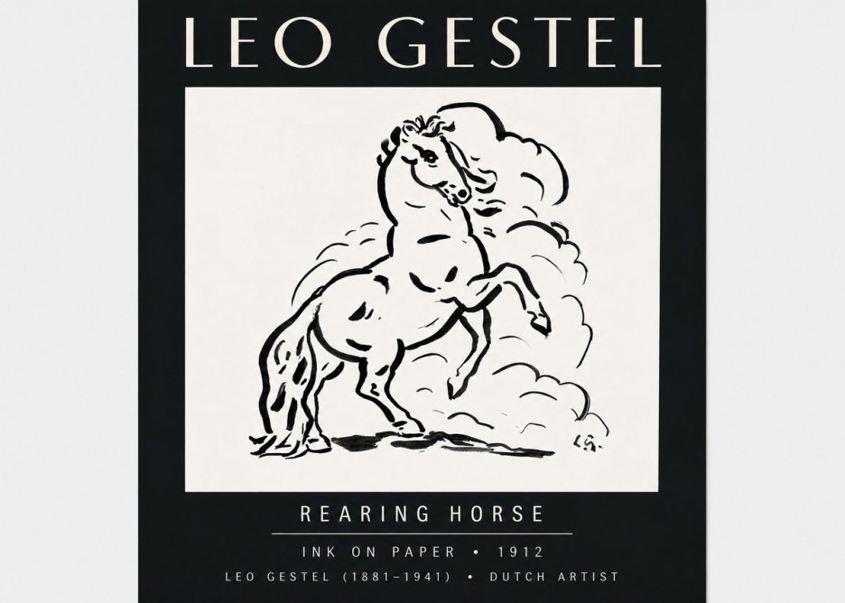 Leo Gestel Rearing Horse No4 - Affiche