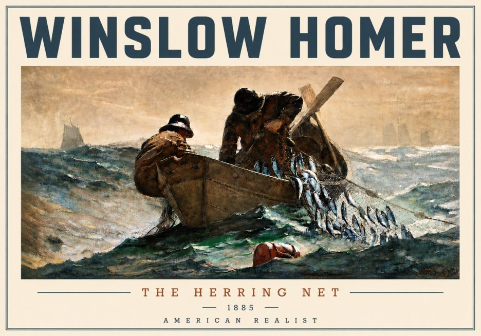 Winslow Homer The Herring Net I No5 - Affiche