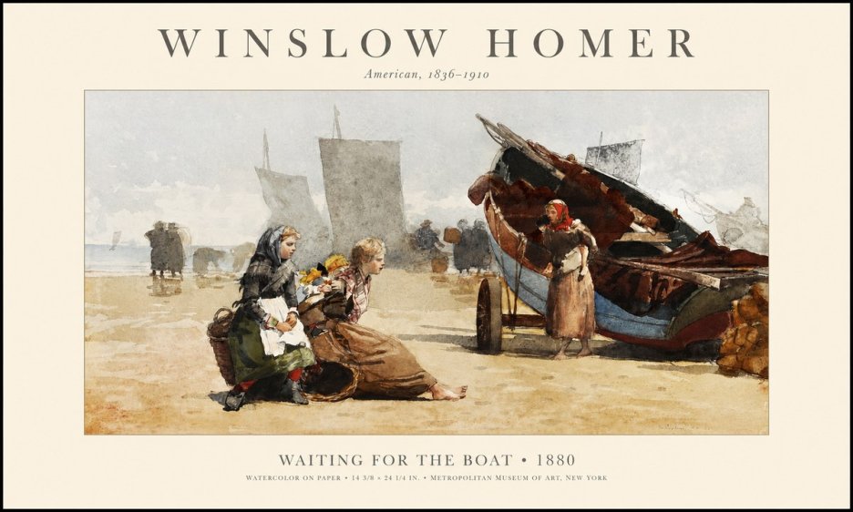 Winslow Homer Waiting for the Boat No1 - Affiche