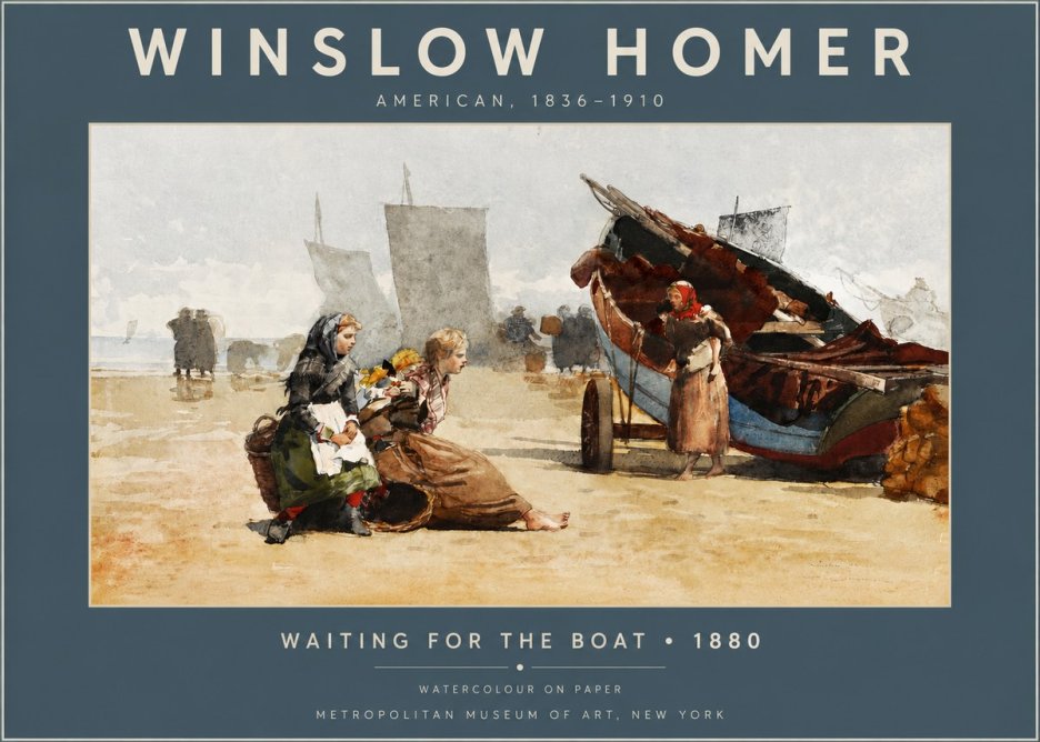 Winslow Homer Waiting for the Boat No2 - Affiche